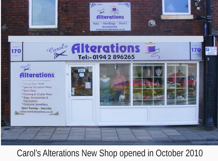 Carols Alterations New Shop, Opened in October 2010